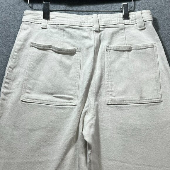Wilfred Free Sz 10 White High Waist Wide Leg Straight Denim Jeans - Picture 7 of 15